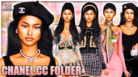 sims 4 cc chanel hair|sims 4 chanel floral suit.